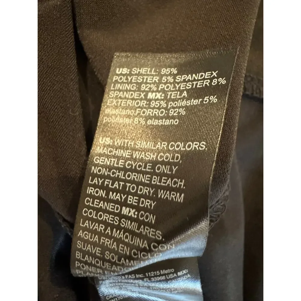 WHBM Black Ruched Midi Dress Size 6 Drop Waist V Neck Fit Flare Dress